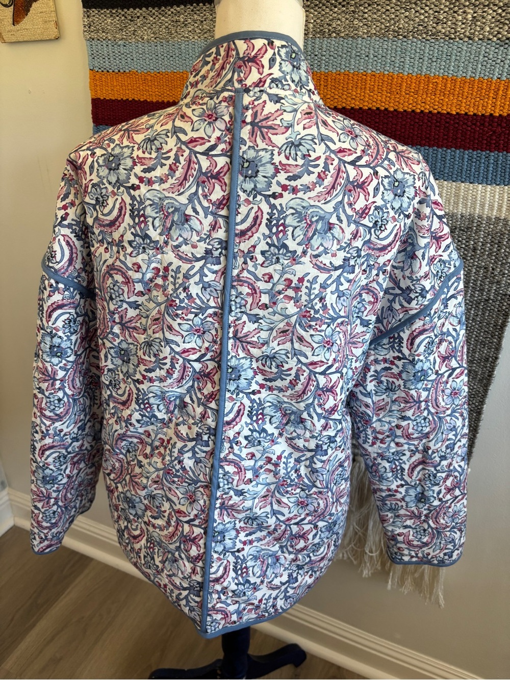 7 For All Mankind White Quilted Floral Jacket - Picture 5 of 8